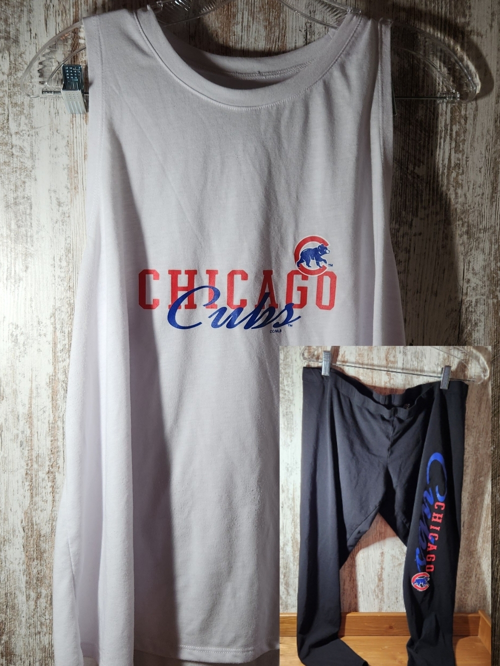 Genuine MLB Merchandise Chicago Cub Sleepwear Leggings & Tank Set Baseball XL